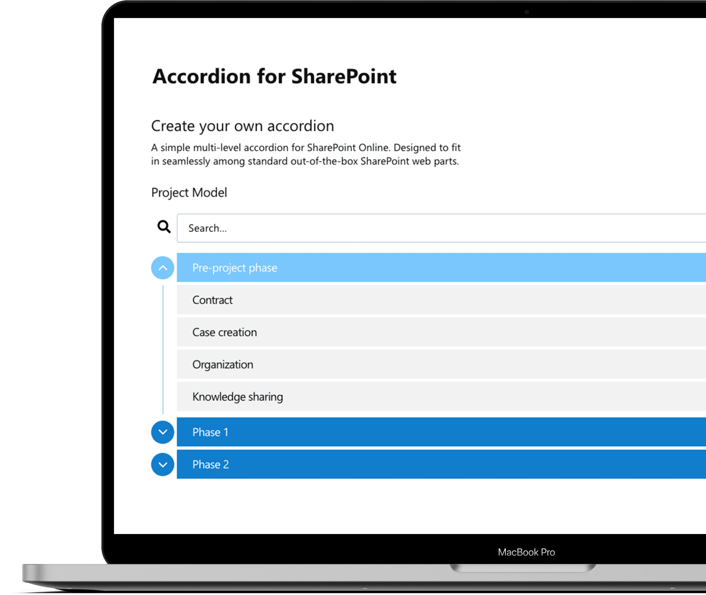 laptop sharepoint accordion web application